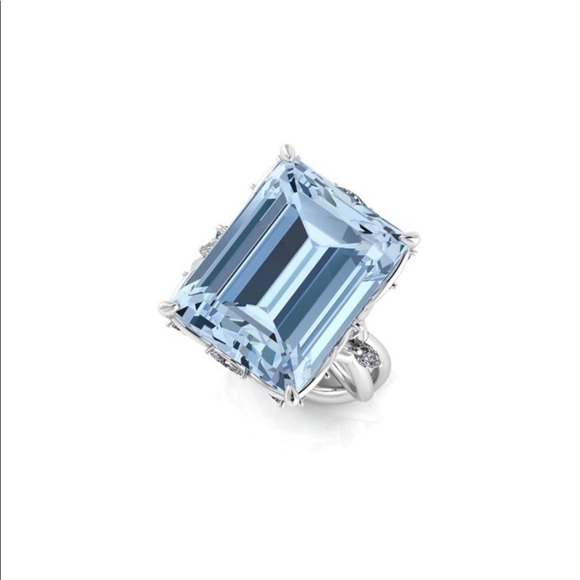 Ferrucci 12.45 ct emerald cut aquamarine gemstone ring. GIA Certified! - Picture 9 of 12